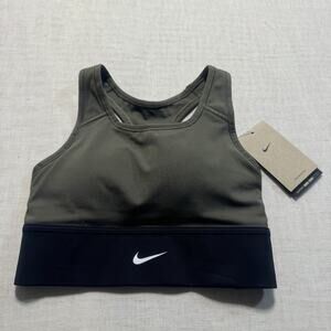 Nike Swoosh Women's Medium-Support 1-Piece Padded Longline Sports Bra Sz XS‎